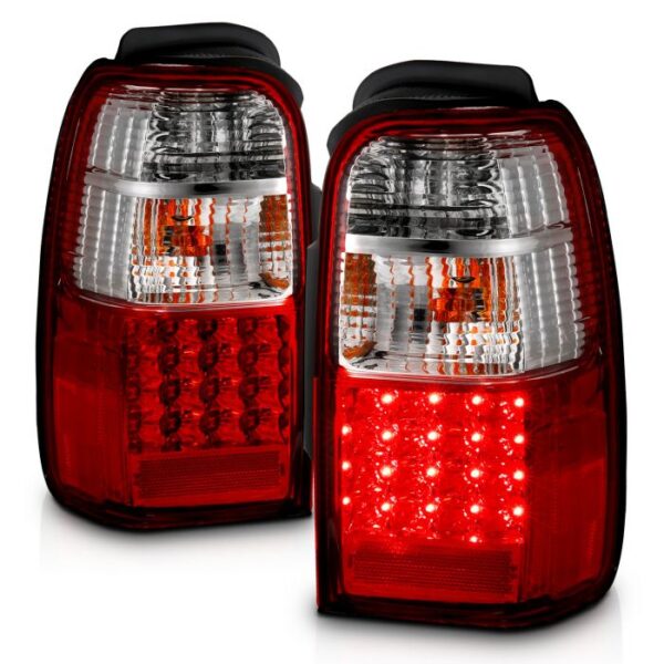 TOYOTA 4RUNNER 01-02 LED TAIL LIGHTS CHROME RED/CLEAR LENS