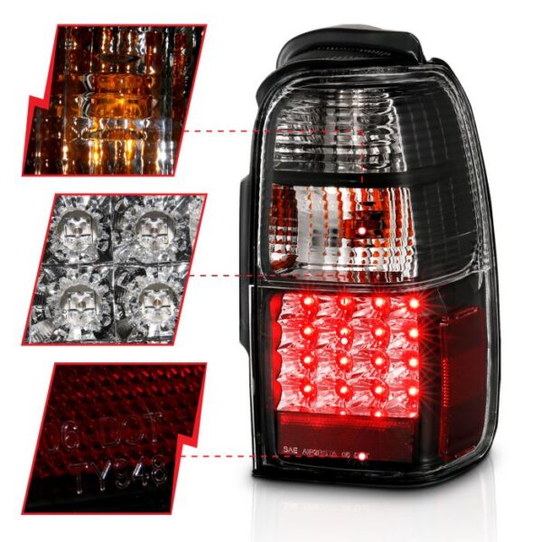 TOYOTA 4RUNNER 01-02 LED TAIL LIGHTS BLACK