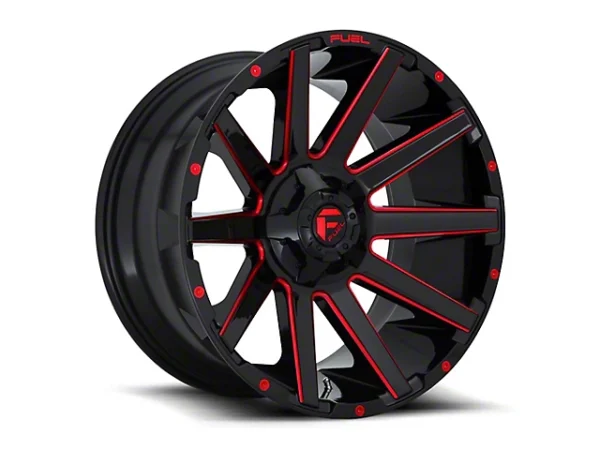 Fuel Wheels Contra Gloss Black with Red Tinted Clear 6-Lug Wheel; 20×10; -19mm Offset