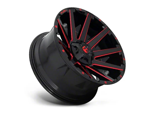 Fuel Wheels Contra Gloss Black with Red Tinted Clear 6-Lug Wheel; 20×10; -19mm Offset